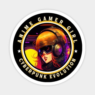 Anime Gamer Girl Cyberpunk Evolution Magnet